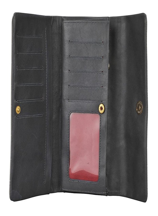 Adamis Leather Women Wallet W342 Grey - Image 4